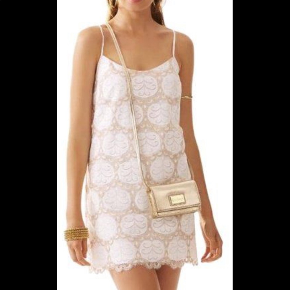 White Dusk Resort Pad Lace Slip Cocktail Dress